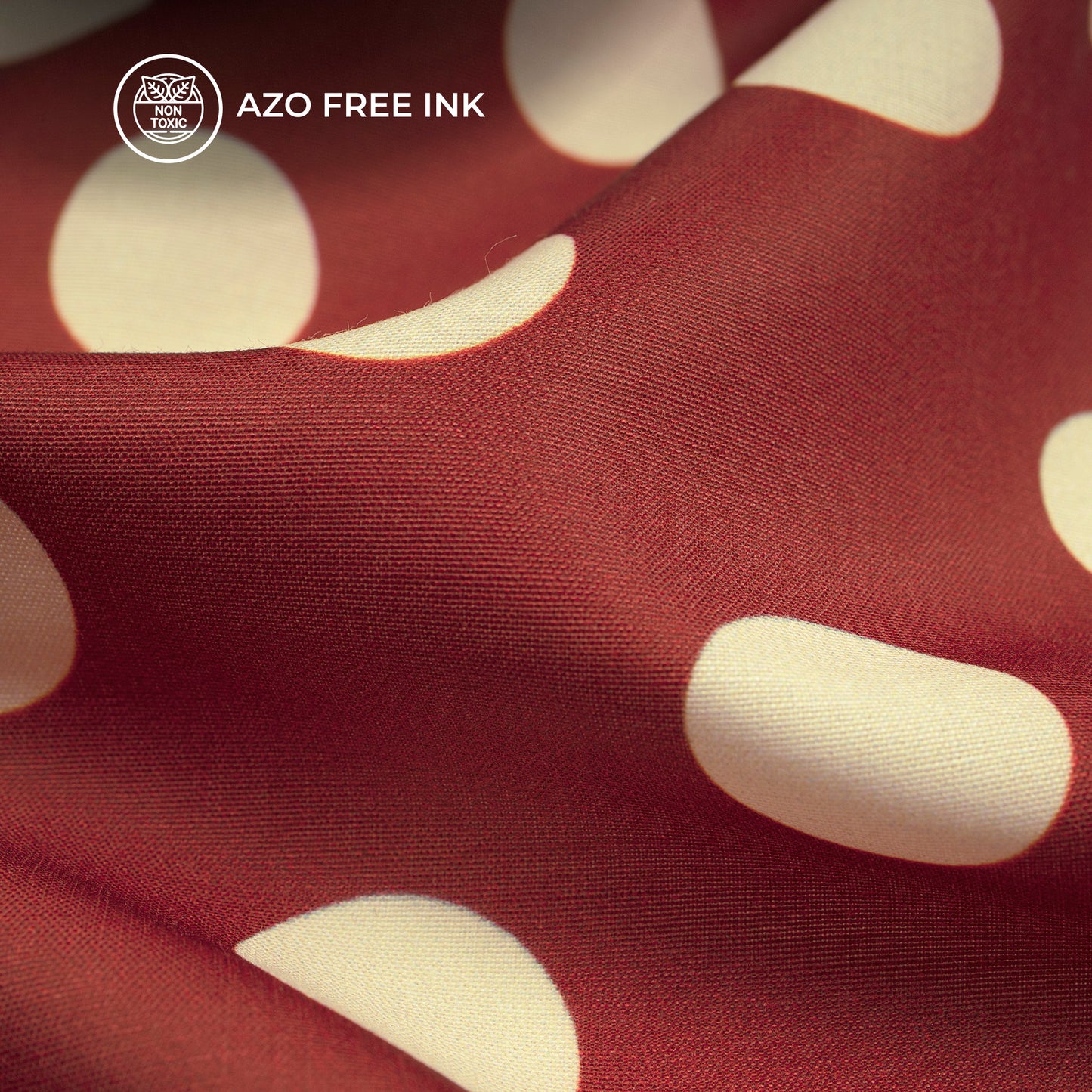 Attractive Polka Dots Digital Print Muslin Fabric