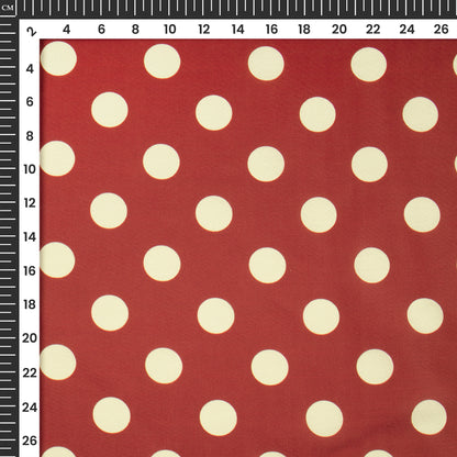 Attractive Polka Dots Digital Print Muslin Fabric