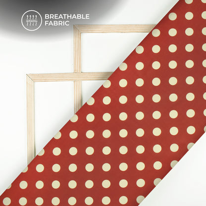 Attractive Polka Dots Digital Print Muslin Fabric