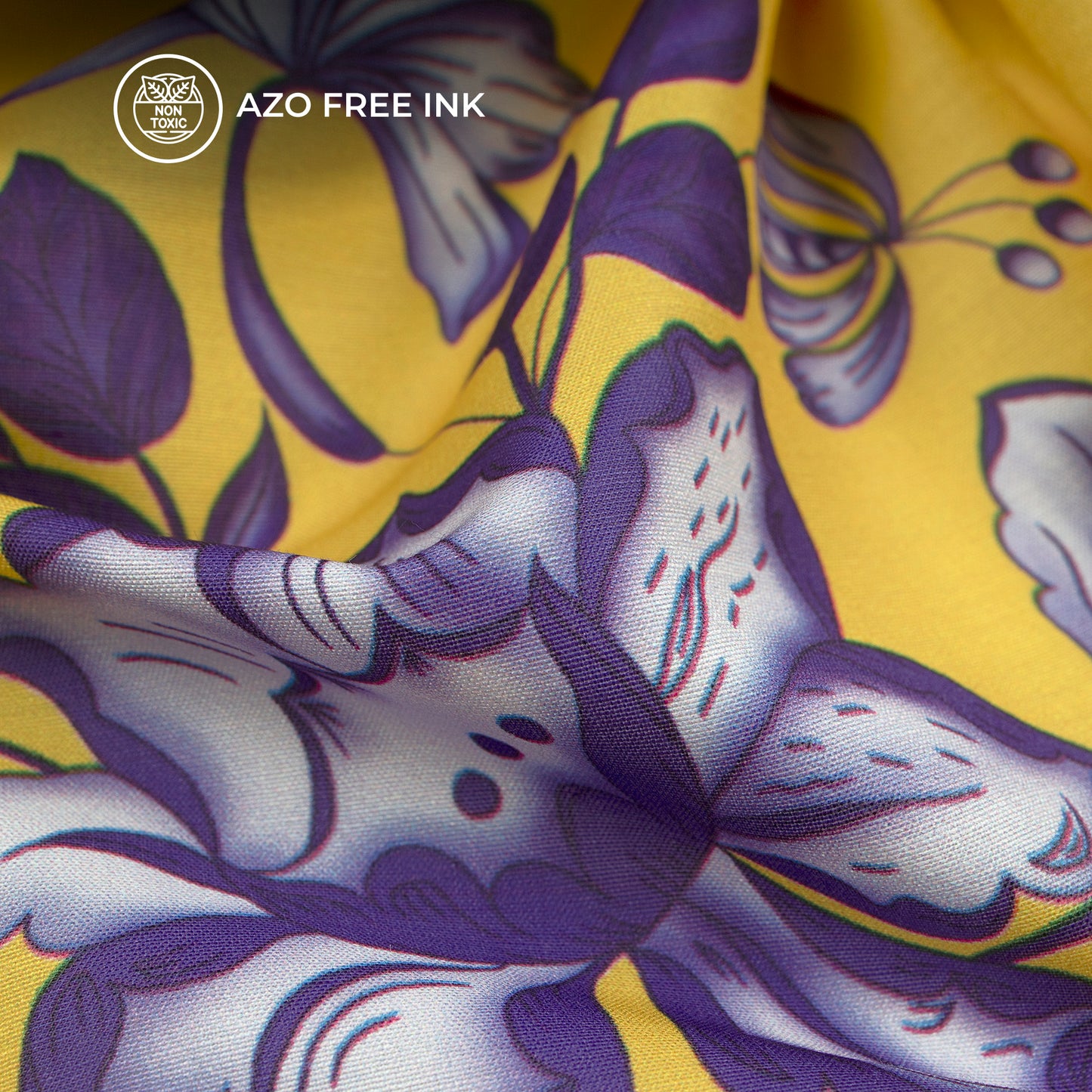 Beautiful Vintage Flowers Digital Print Muslin Fabric