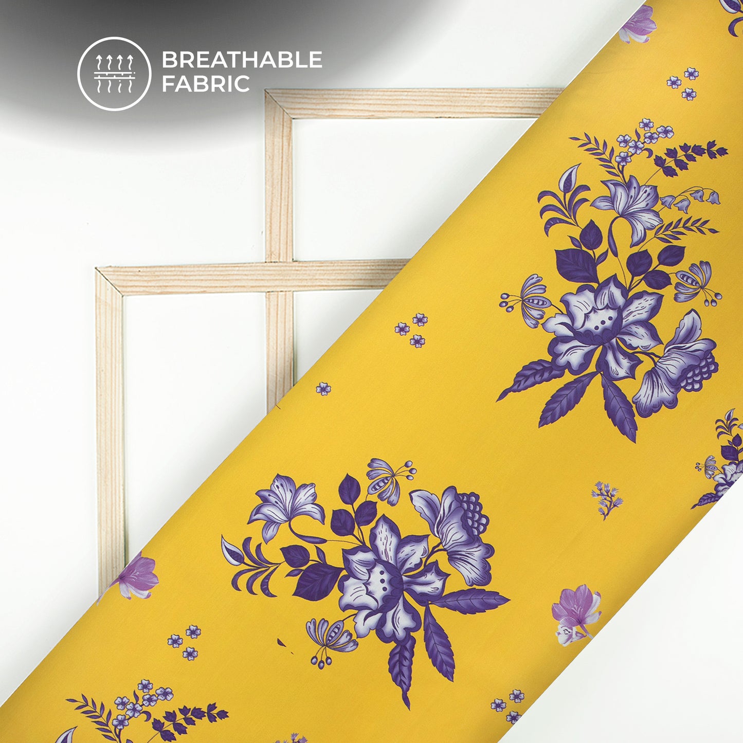 Beautiful Vintage Flowers Digital Print Muslin Fabric