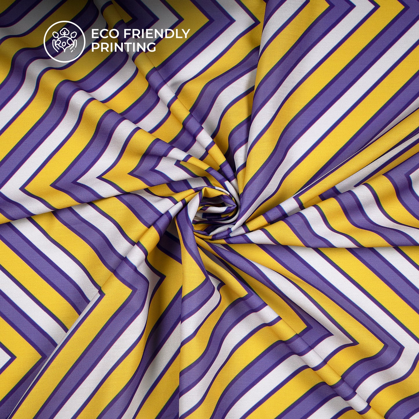 Traiangle Waves Pattern Digital Print Muslin Fabric