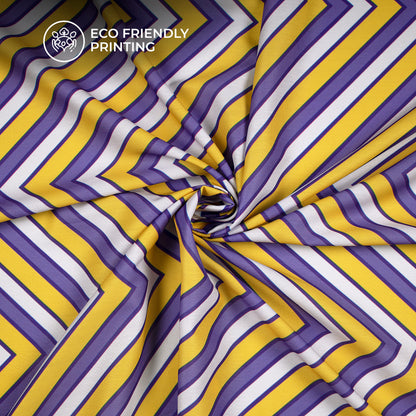 Traiangle Waves Pattern Digital Print Muslin Fabric