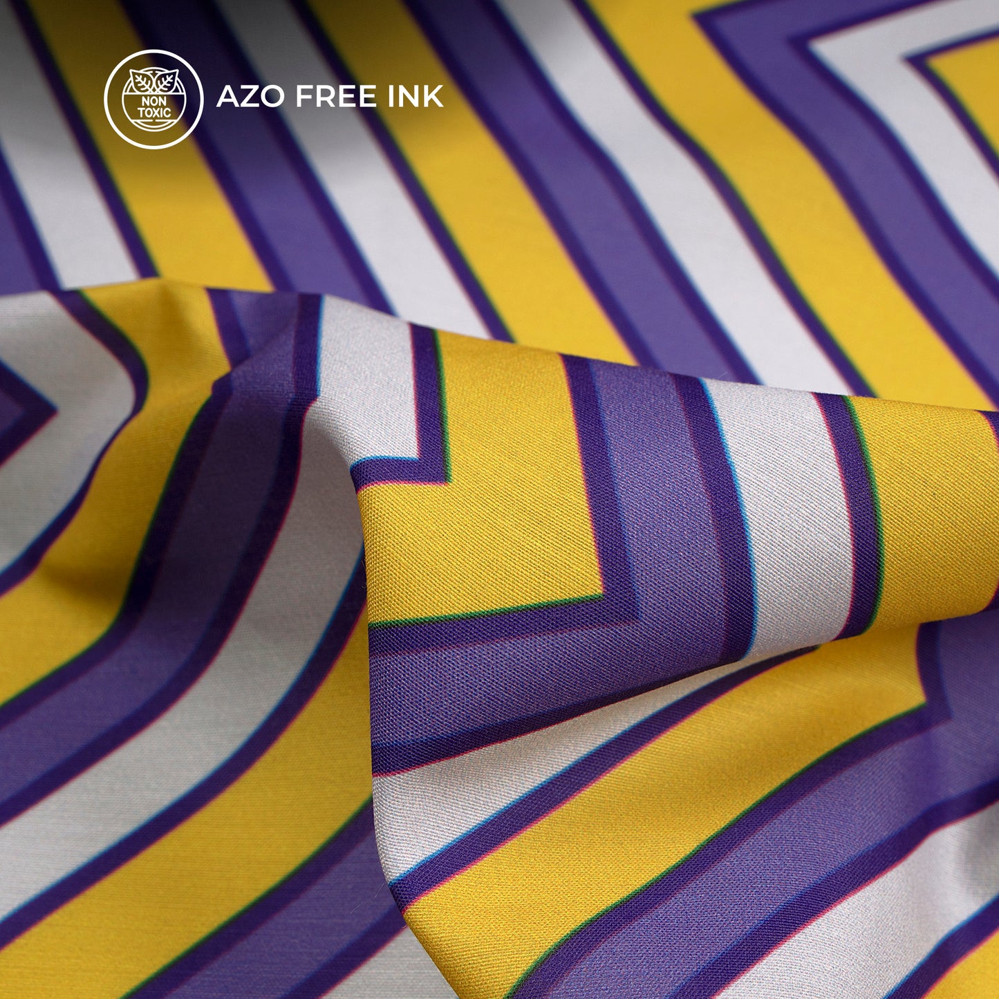 Traiangle Waves Pattern Digital Print Muslin Fabric