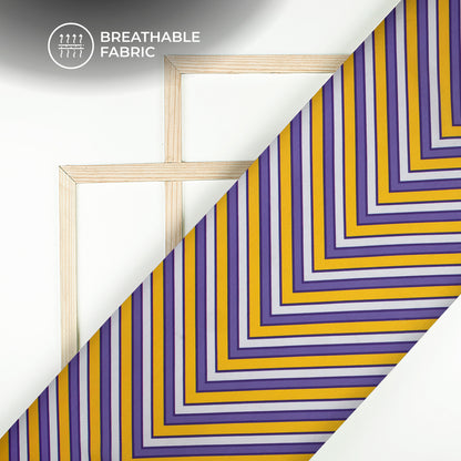 Traiangle Waves Pattern Digital Print Muslin Fabric