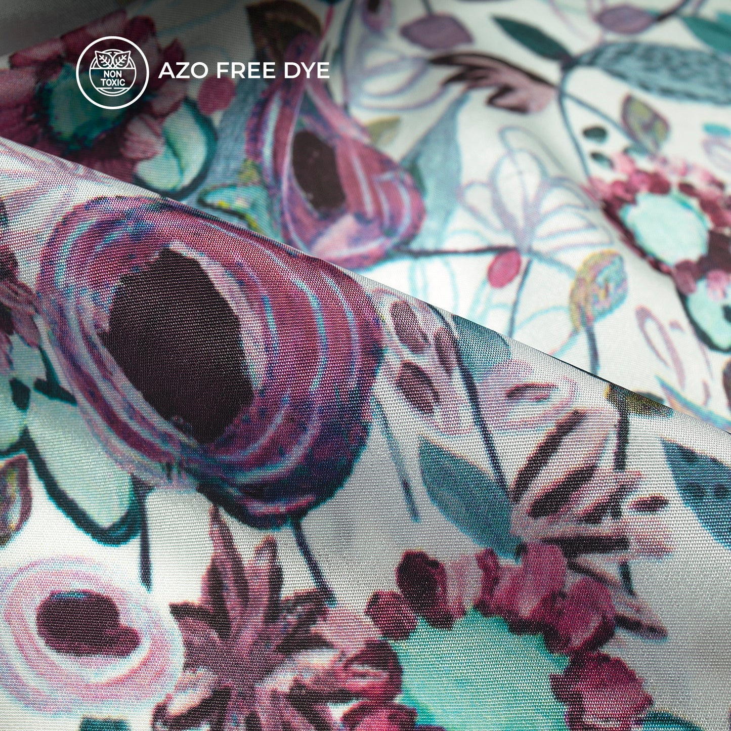 New Abstract Floral Digital Print Crepe Silk Fabric
