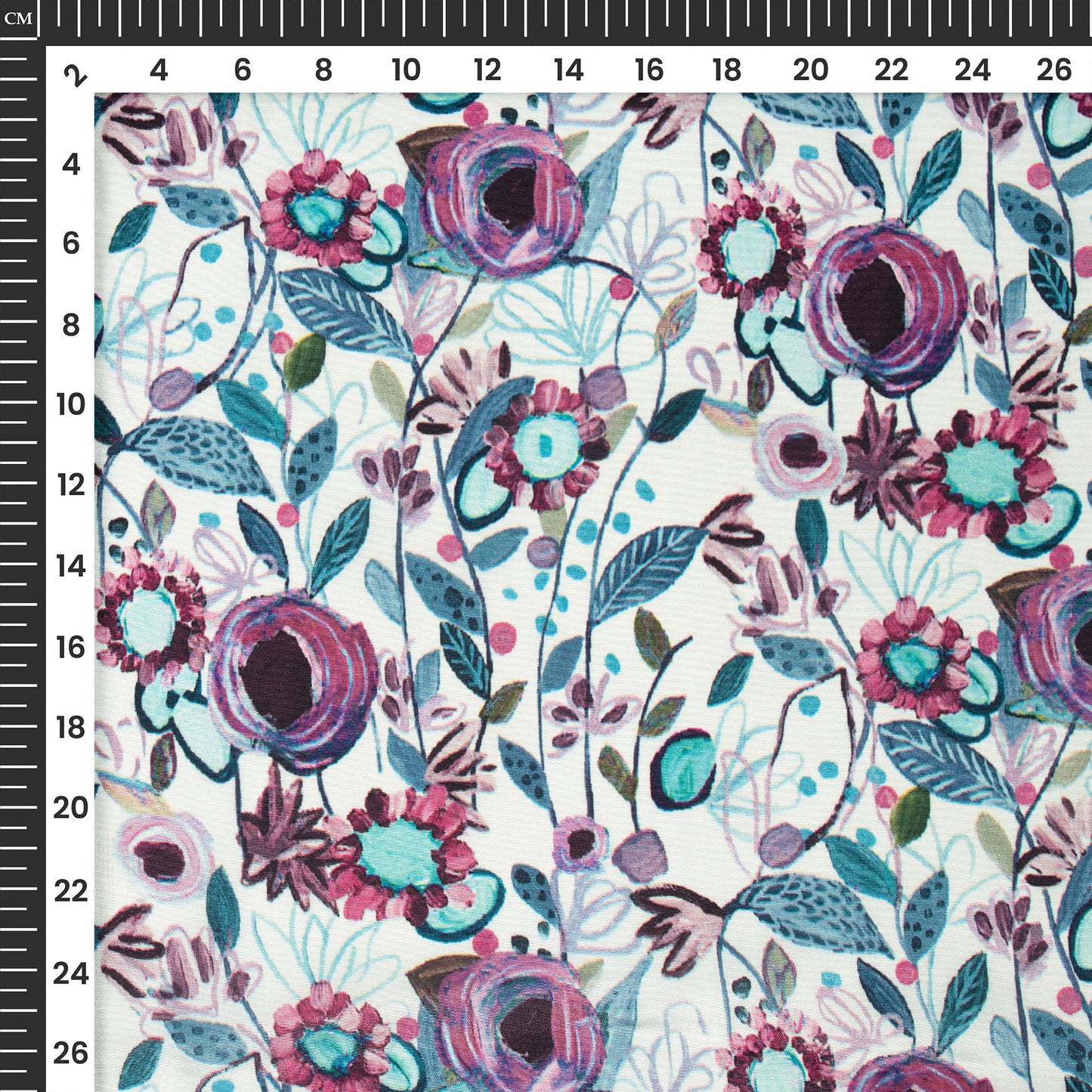 New Abstract Floral Digital Print Crepe Silk Fabric