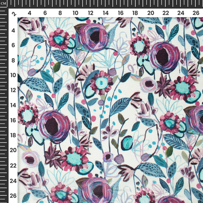 New Abstract Floral Digital Print Crepe Silk Fabric