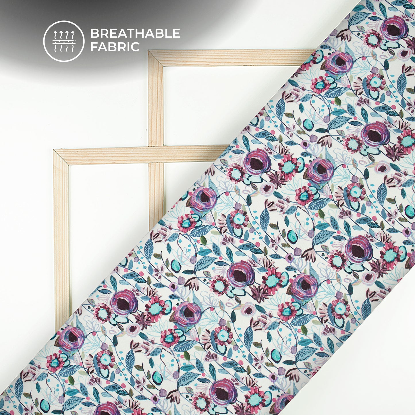 New Abstract Floral Digital Print Crepe Silk Fabric