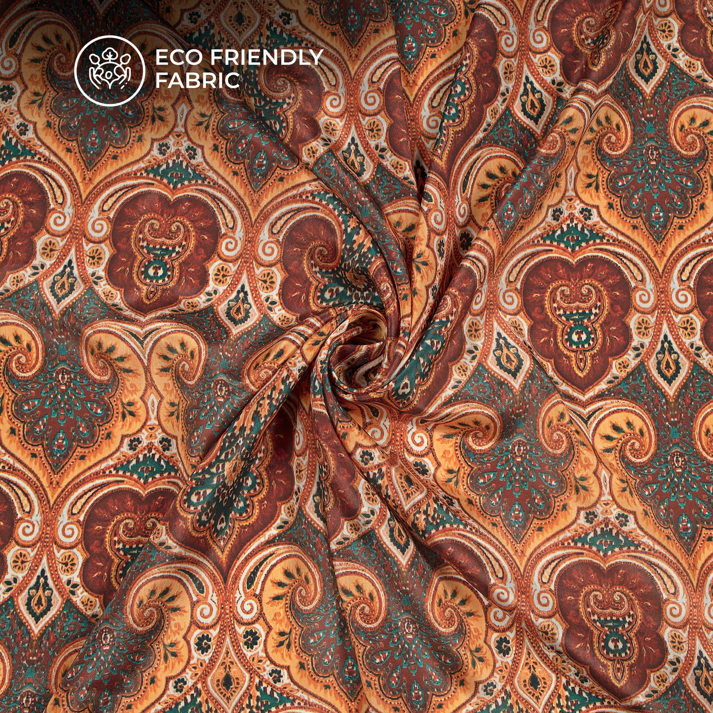 Impressive Paisley Digital Print Crepe Silk Fabric