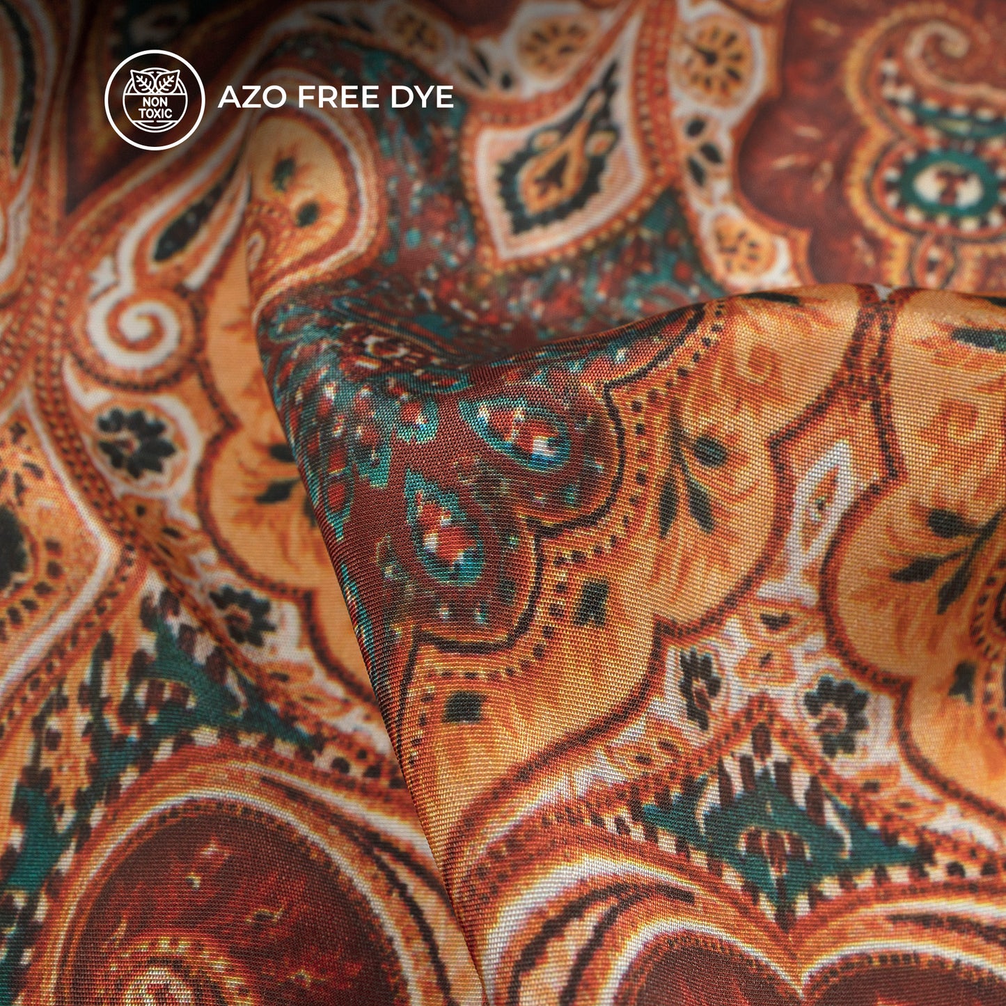 Impressive Paisley Digital Print Crepe Silk Fabric