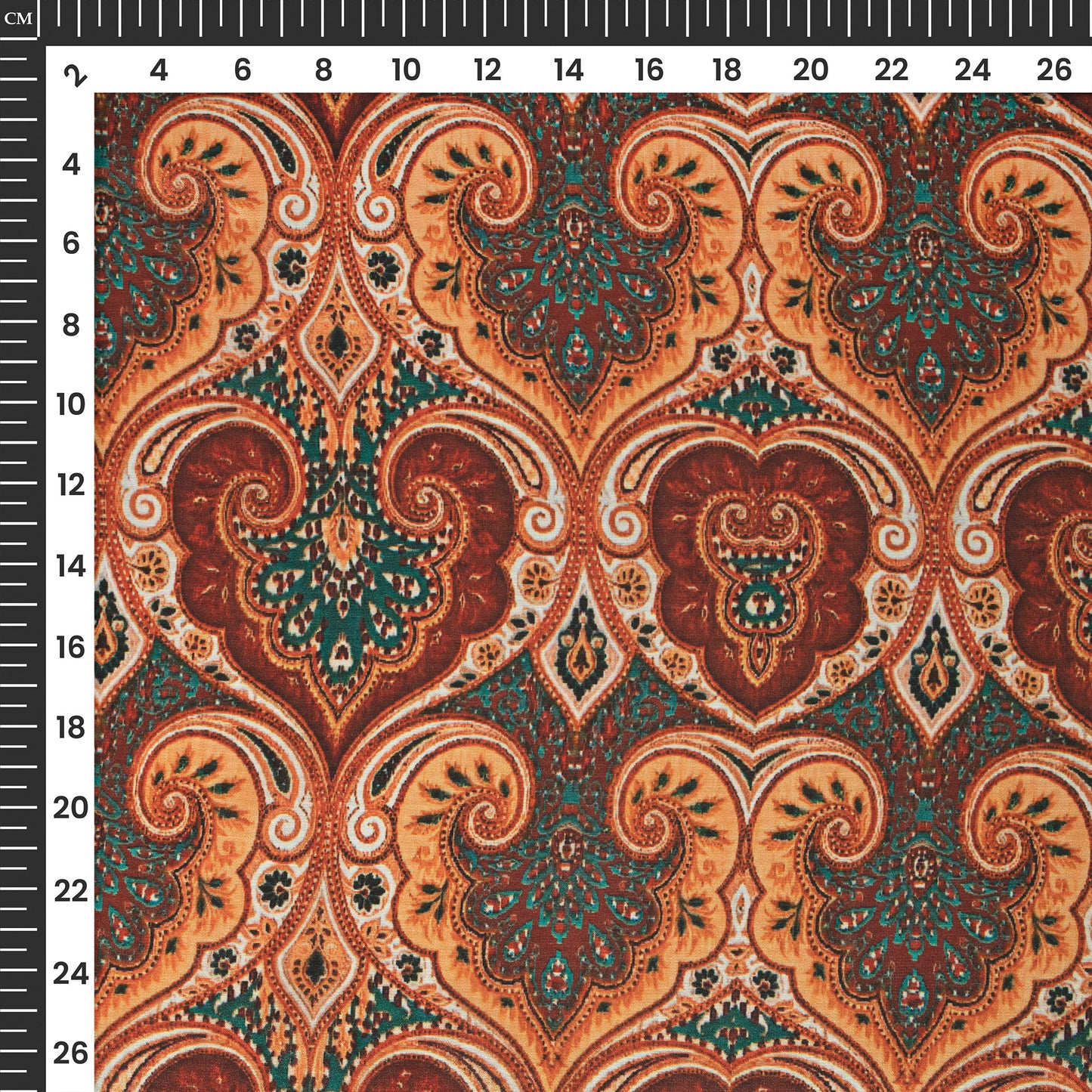 Impressive Paisley Digital Print Crepe Silk Fabric