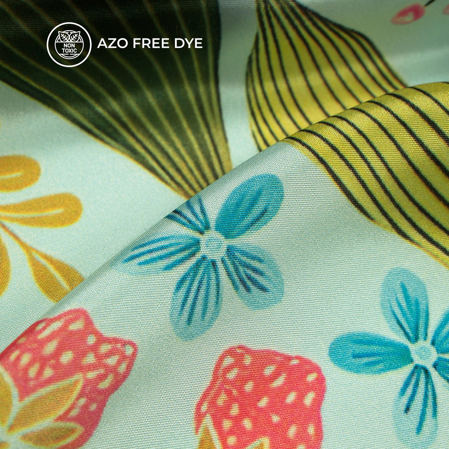 Beautiful Colorful Flowers Floral Digital Print Crepe Silk Fabric