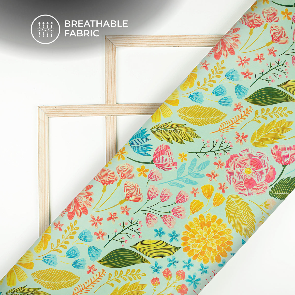 Beautiful Colorful Flowers Floral Digital Print Crepe Silk Fabric