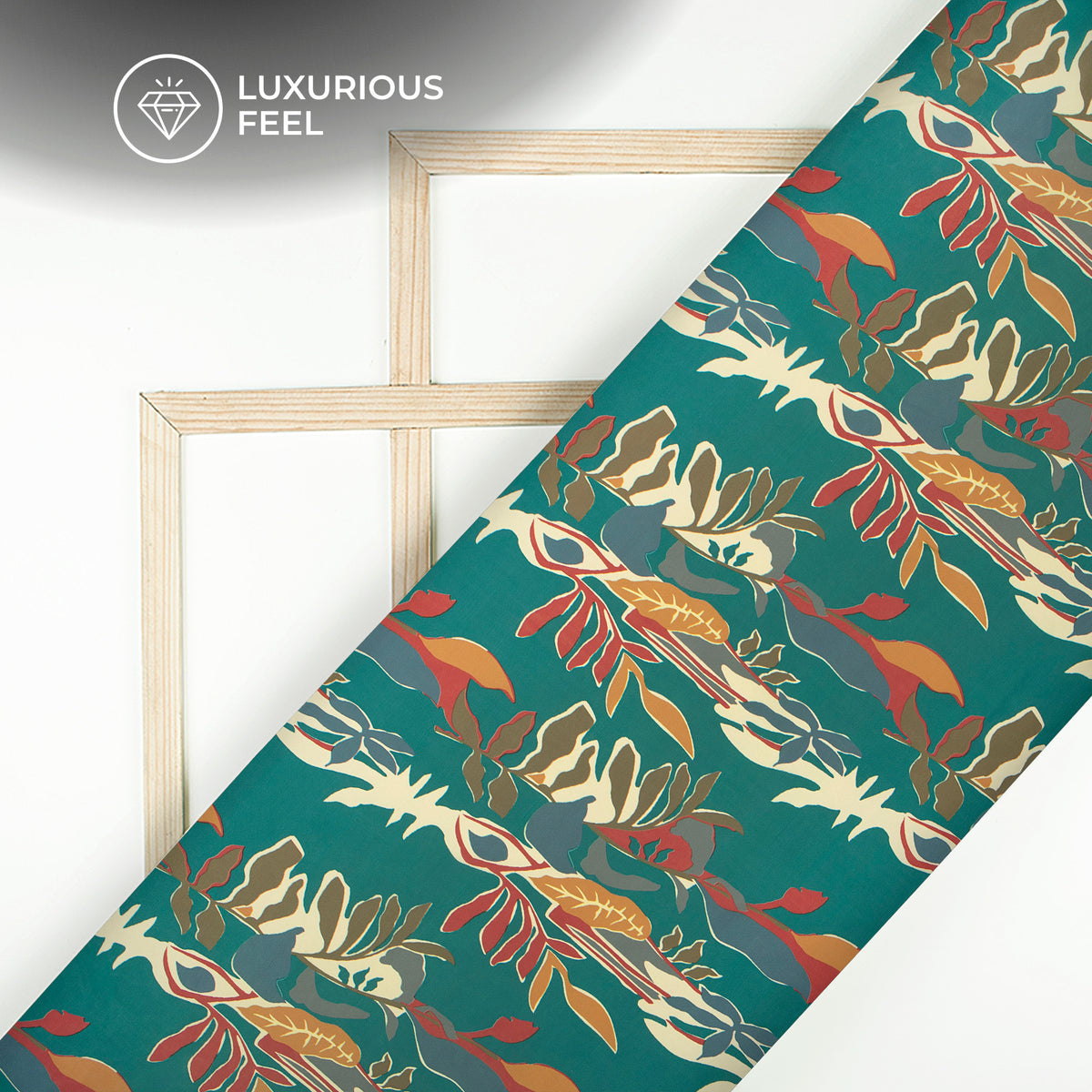 Vibrant Abstract Floral Digital Print Imported Satin Fabric