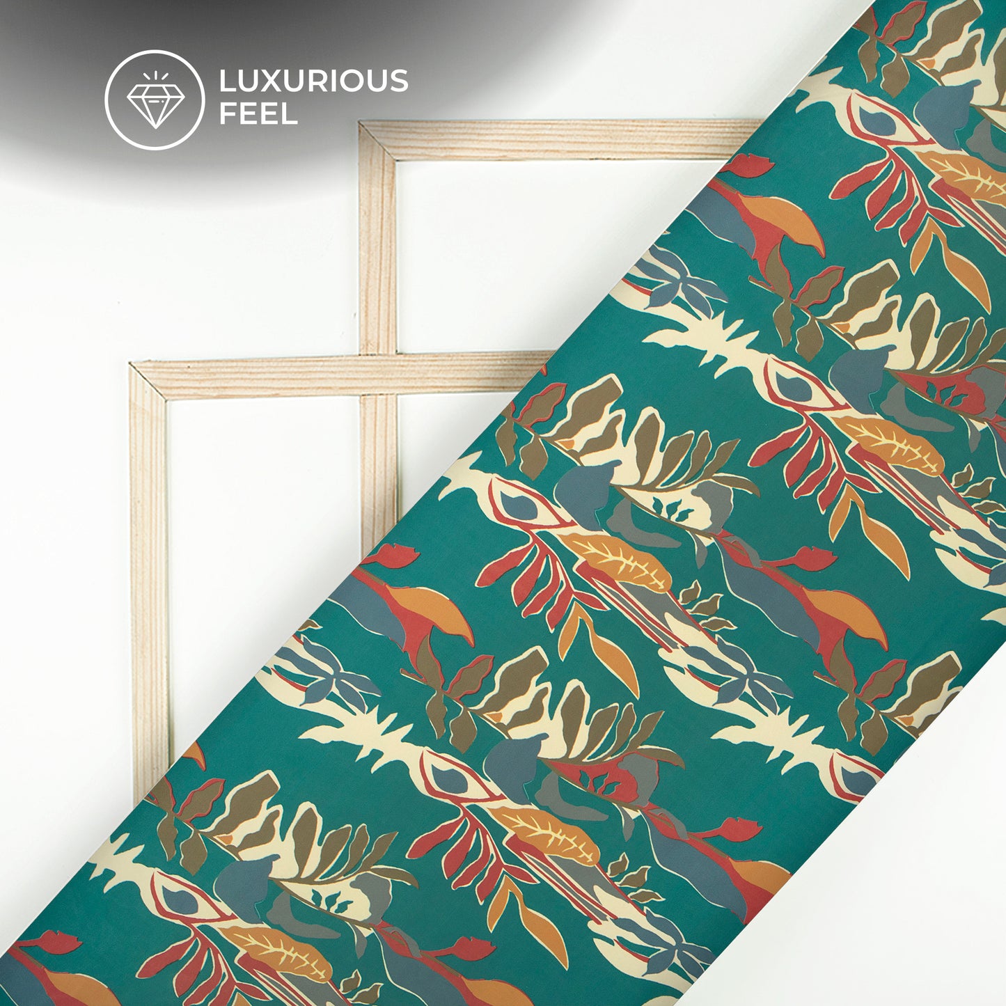 Vibrant Abstract Floral Digital Print Imported Satin Fabric