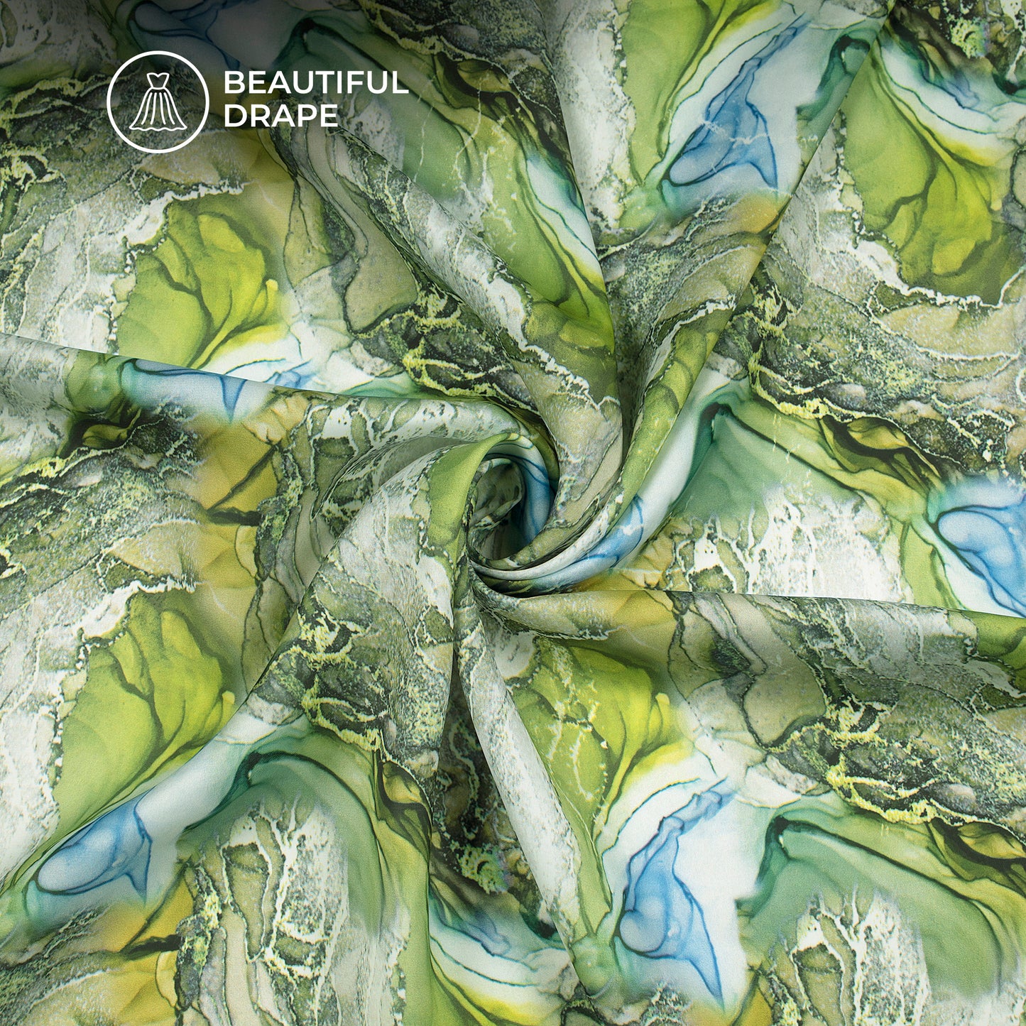 Impressive Marble Design Digital Print Imported Satin Fabric