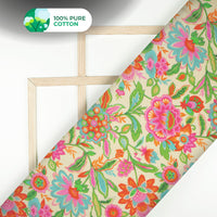 Beautiful Seamless Floral Digital Print Cotton Mulmul Fabric