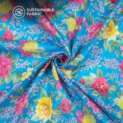 Newly Added Floral Design Digital Print Cotton Mulmul Fabric