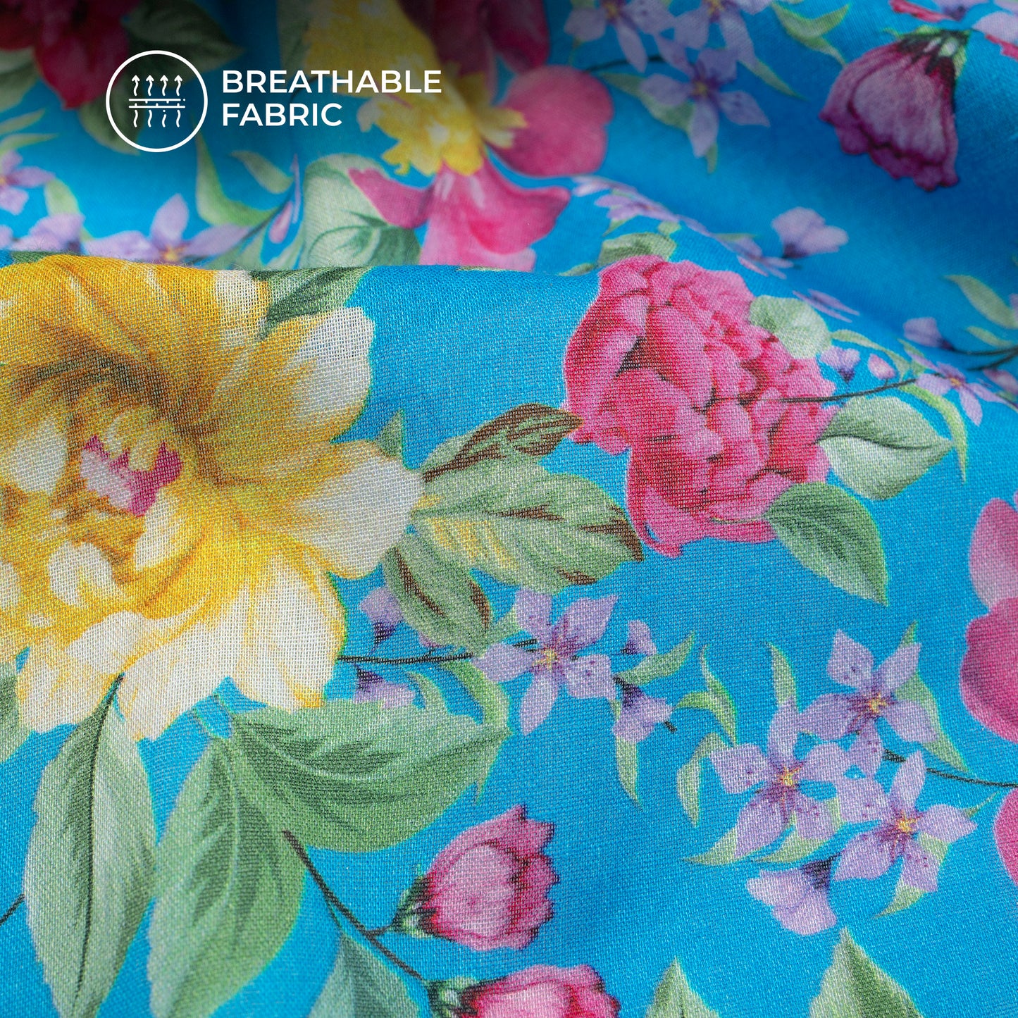 Newly Added Floral Design Digital Print Cotton Mulmul Fabric