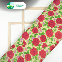 Thousand Lotus Floral Digital Print Cotton Mulmul Fabric