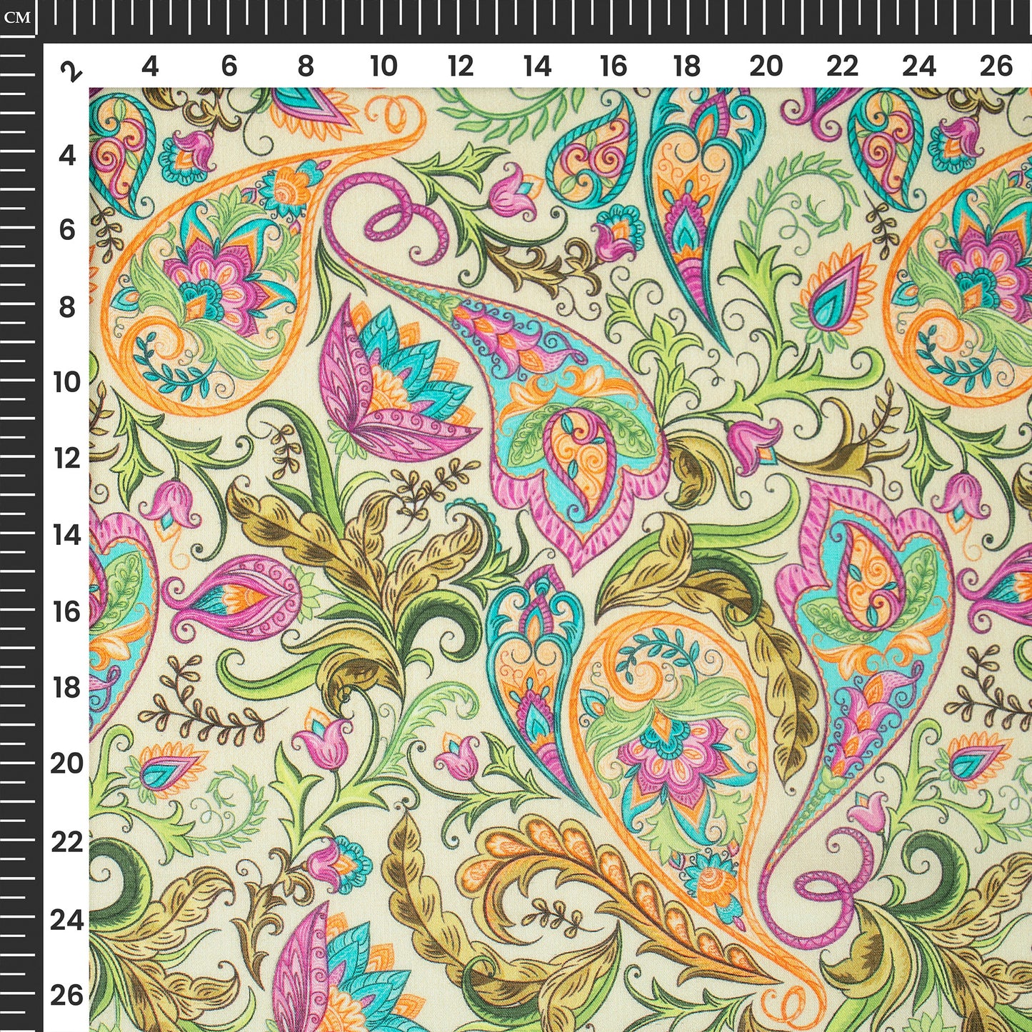 Paisley Floral Digital Print Cotton Mulmul Fabric