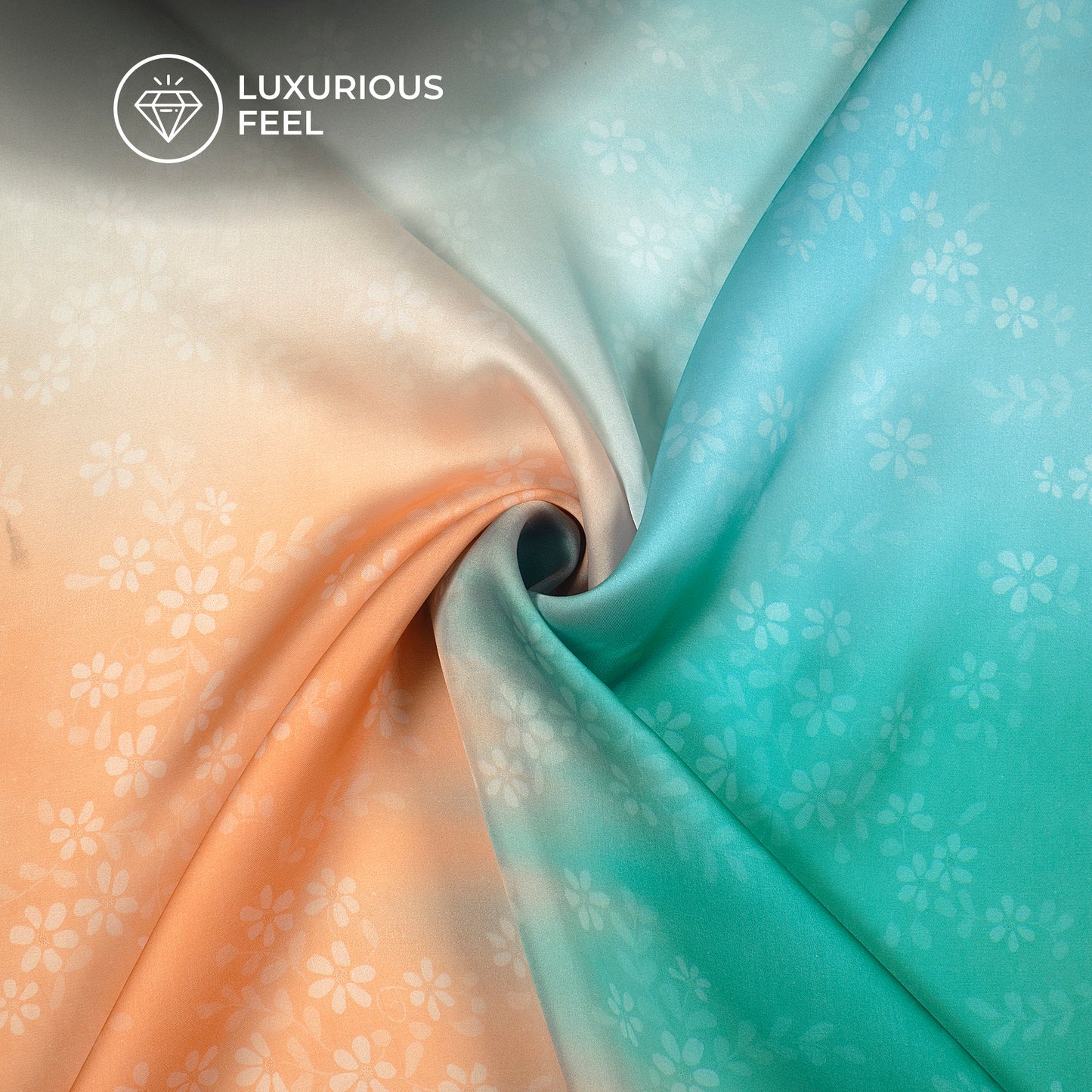 Ombre Digital Print Georgette Satin Fabric for Movie Inspired Fashion Designs