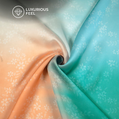 Ombre Digital Print Georgette Satin Fabric for Movie Inspired Fashion Designs