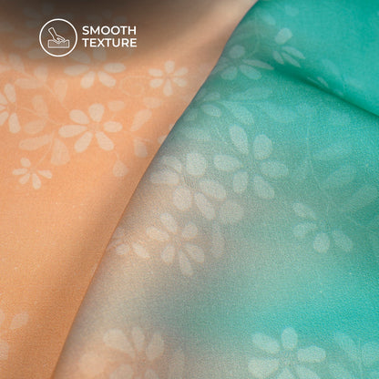 Ombre Digital Print Georgette Satin Fabric for Movie Inspired Fashion Designs