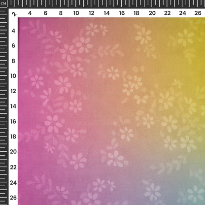 Pink Sunset Ombre Bloom Georgette Satin Fabric DIY Makers
