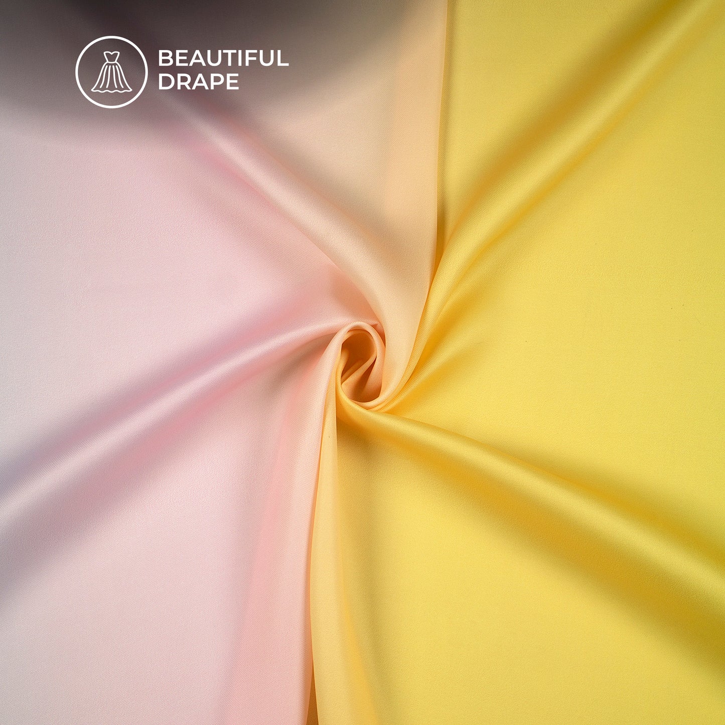 Four Color Shades Ombre Pattern Digital Print Imported Satin Fabric