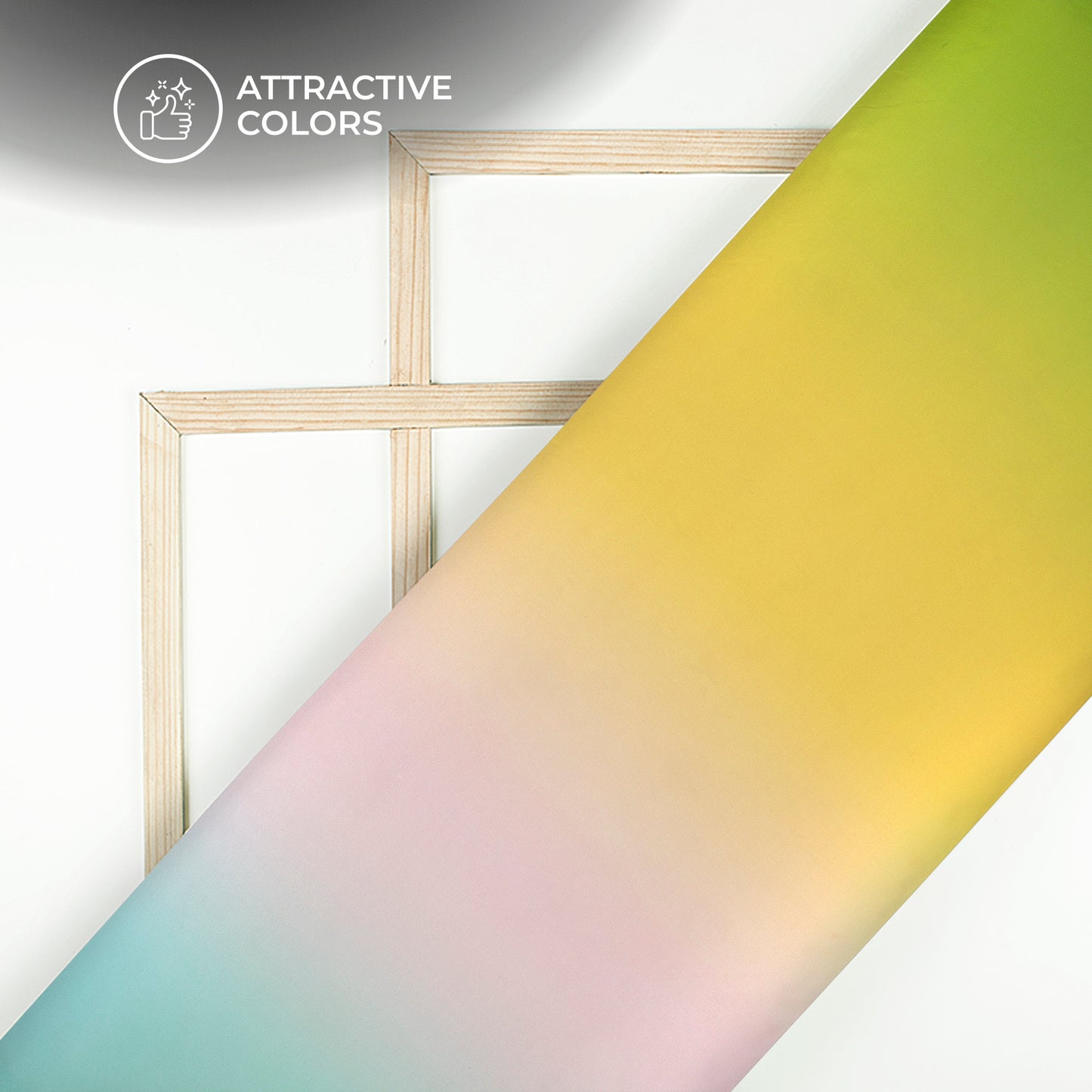 Four Color Shades Ombre Pattern Digital Print Imported Satin Fabric