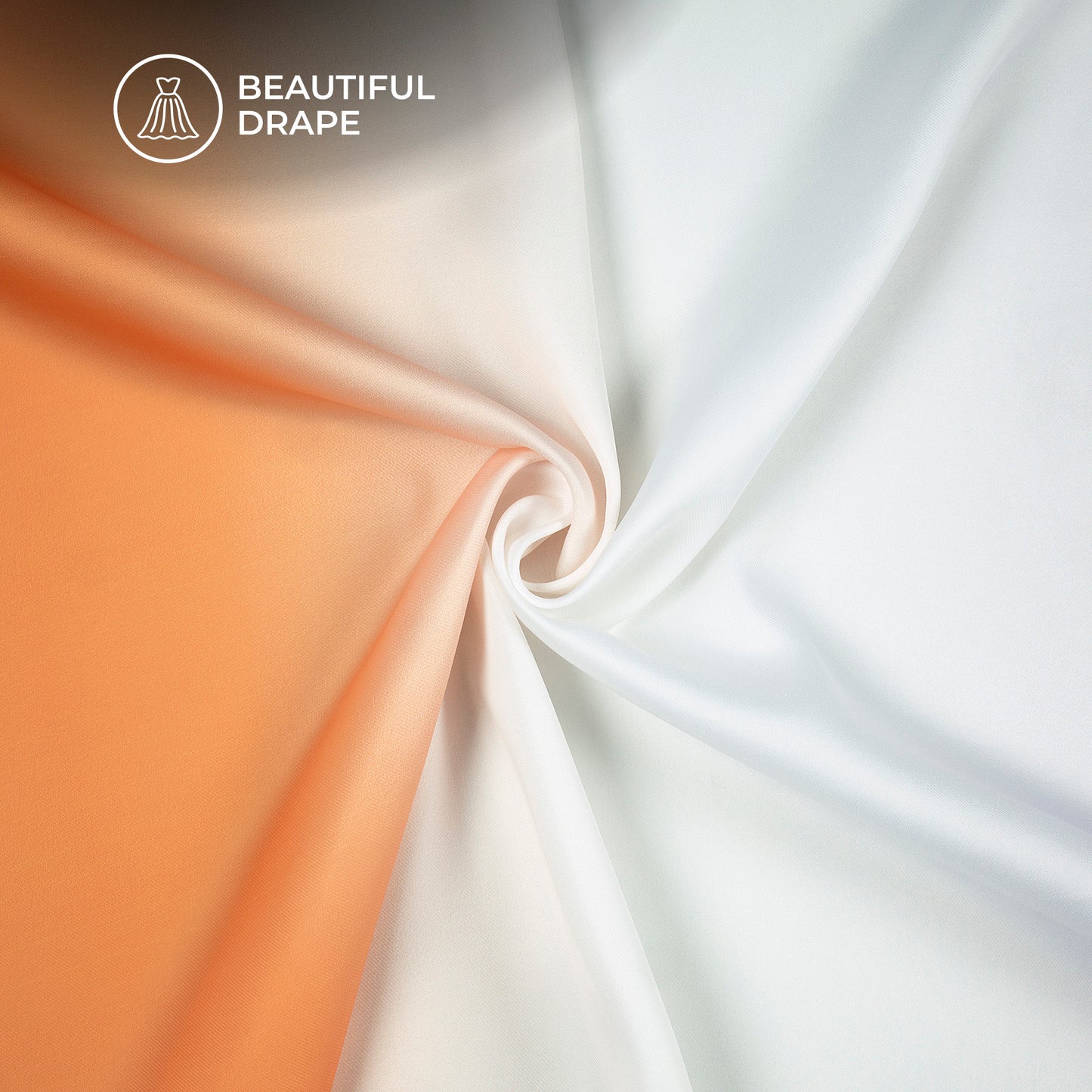 Three Color Shades Ombre Pattern Digital Print Imported Satin Fabric