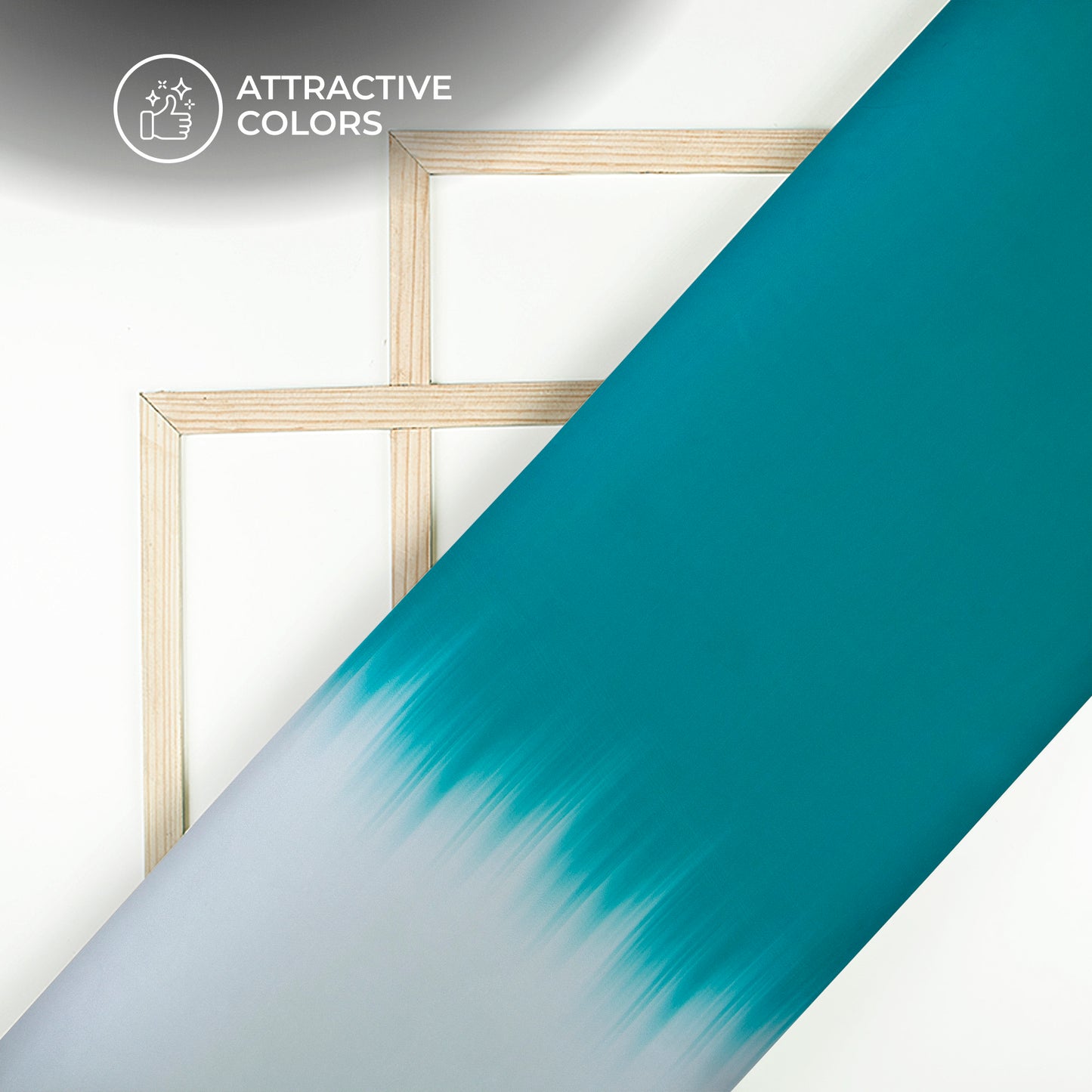 Peacock Blue Ombre Pattern Digital Print Imported Satin Fabric