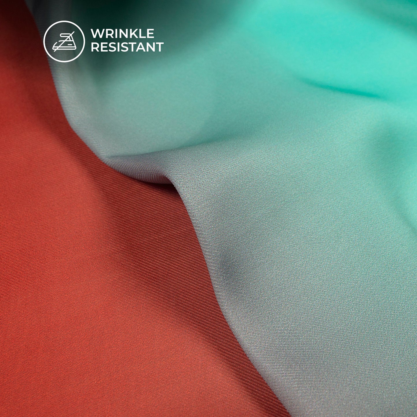 Red And Turquise Blue Digital Print Imported Satin Fabric
