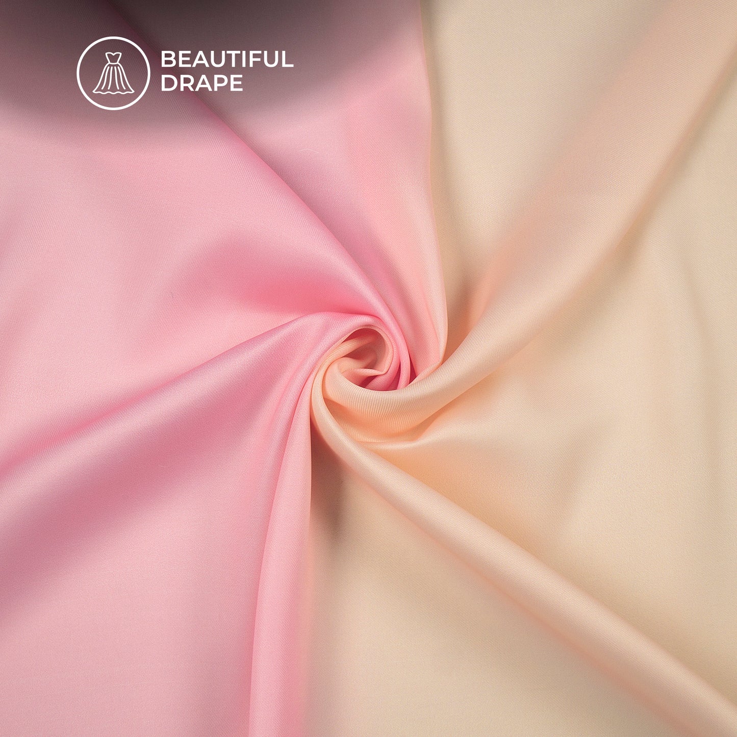 Three Color Shades Ombre Pattern Digital Print Imported Satin Fabric