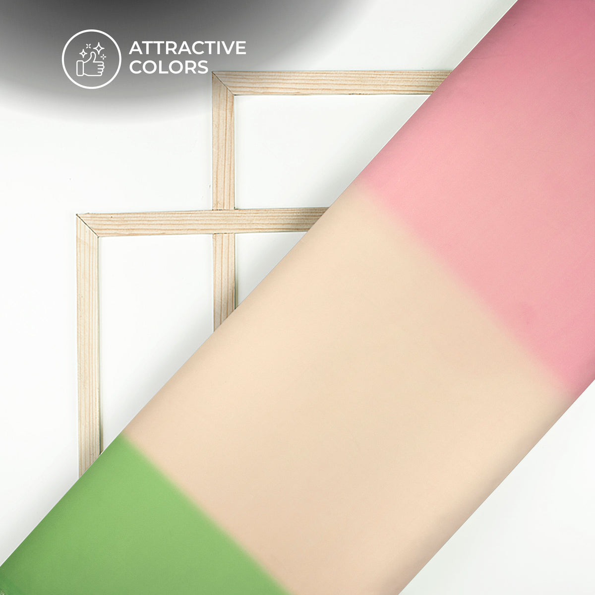 Three Color Shades Ombre Pattern Digital Print Imported Satin Fabric