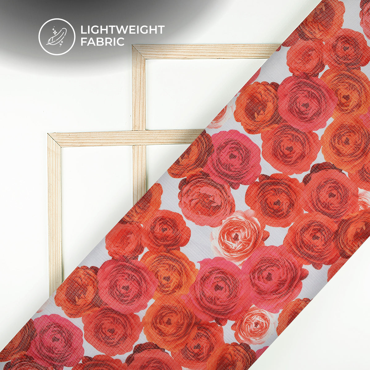 Newly Beautiful Rose Design Digital Print Kota Doria Fabric