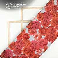 Newly Beautiful Rose Design Digital Print Kota Doria Fabric