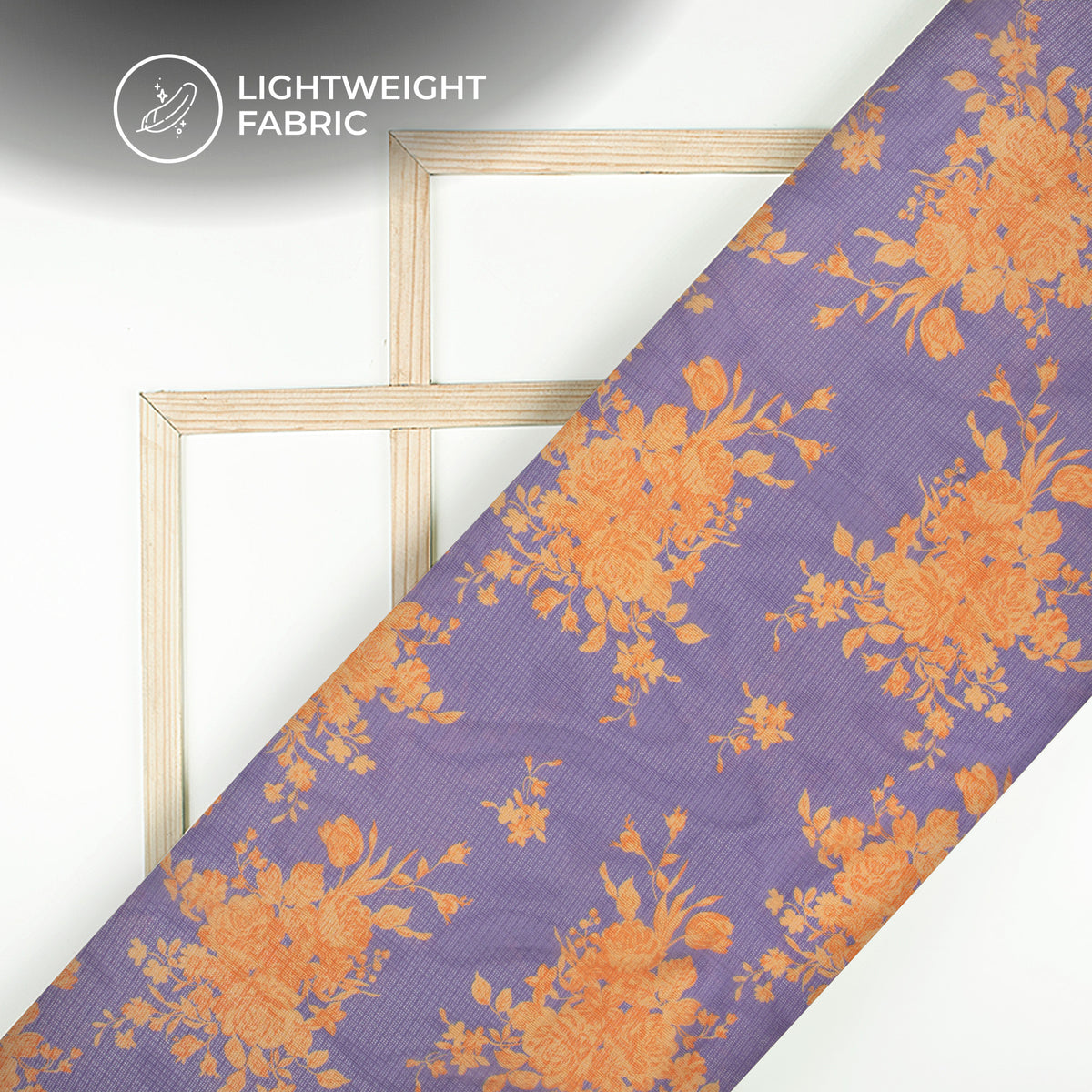 Vintage Floral Design Digital Print Kota Doria Fabric