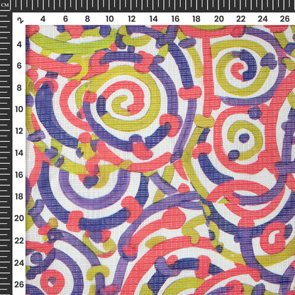 Abstract Digital Print Kota Doria Fabric