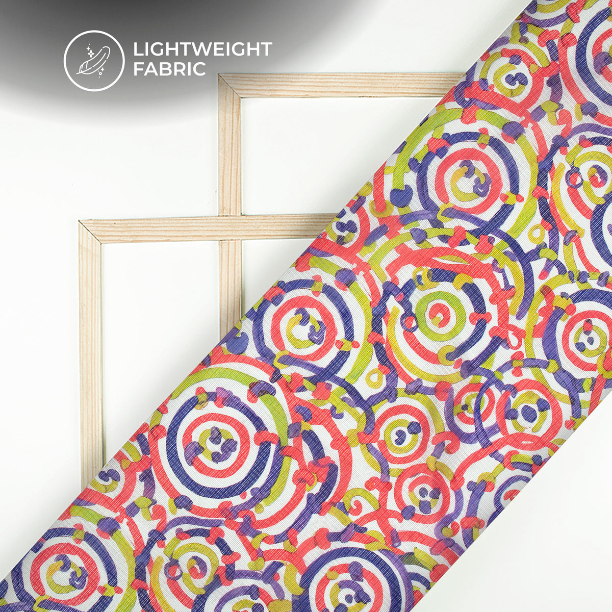 Abstract Digital Print Kota Doria Fabric