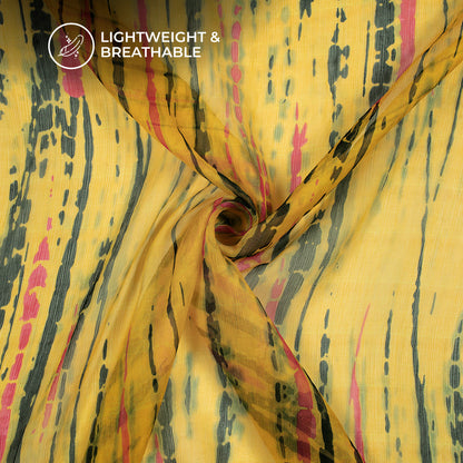 Trendy Shibori Digital Print Bemberg Chiffon Fabric