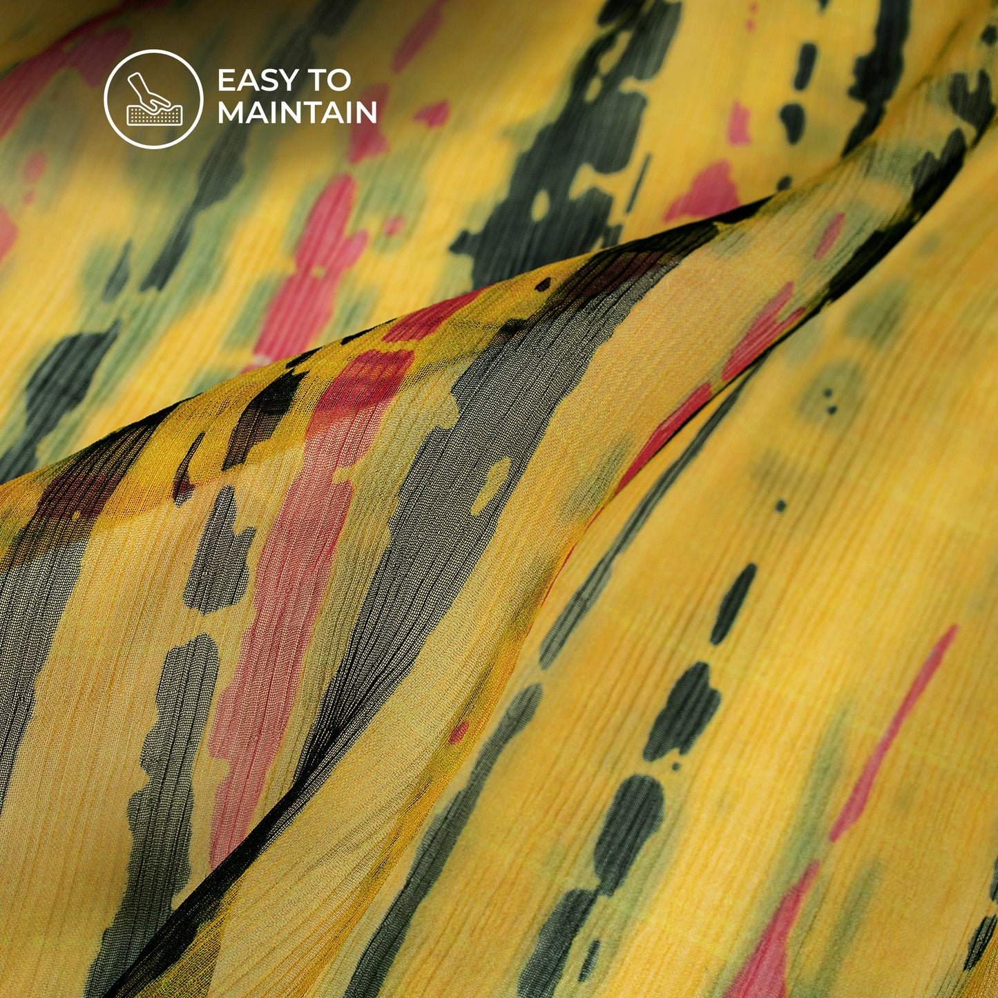 Trendy Shibori Digital Print Bemberg Chiffon Fabric