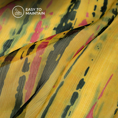 Trendy Shibori Digital Print Bemberg Chiffon Fabric