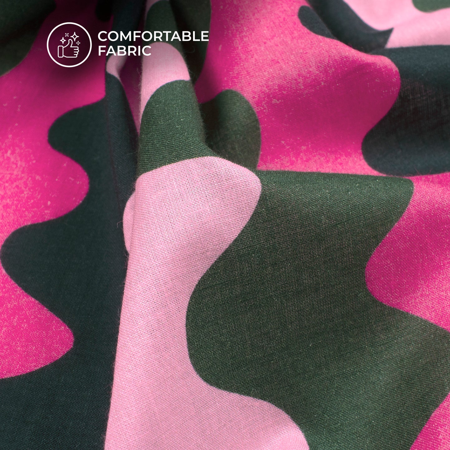 Attractive Magenta Pink And Black Gota Patti Digital Print Cotton Cambric Fabric