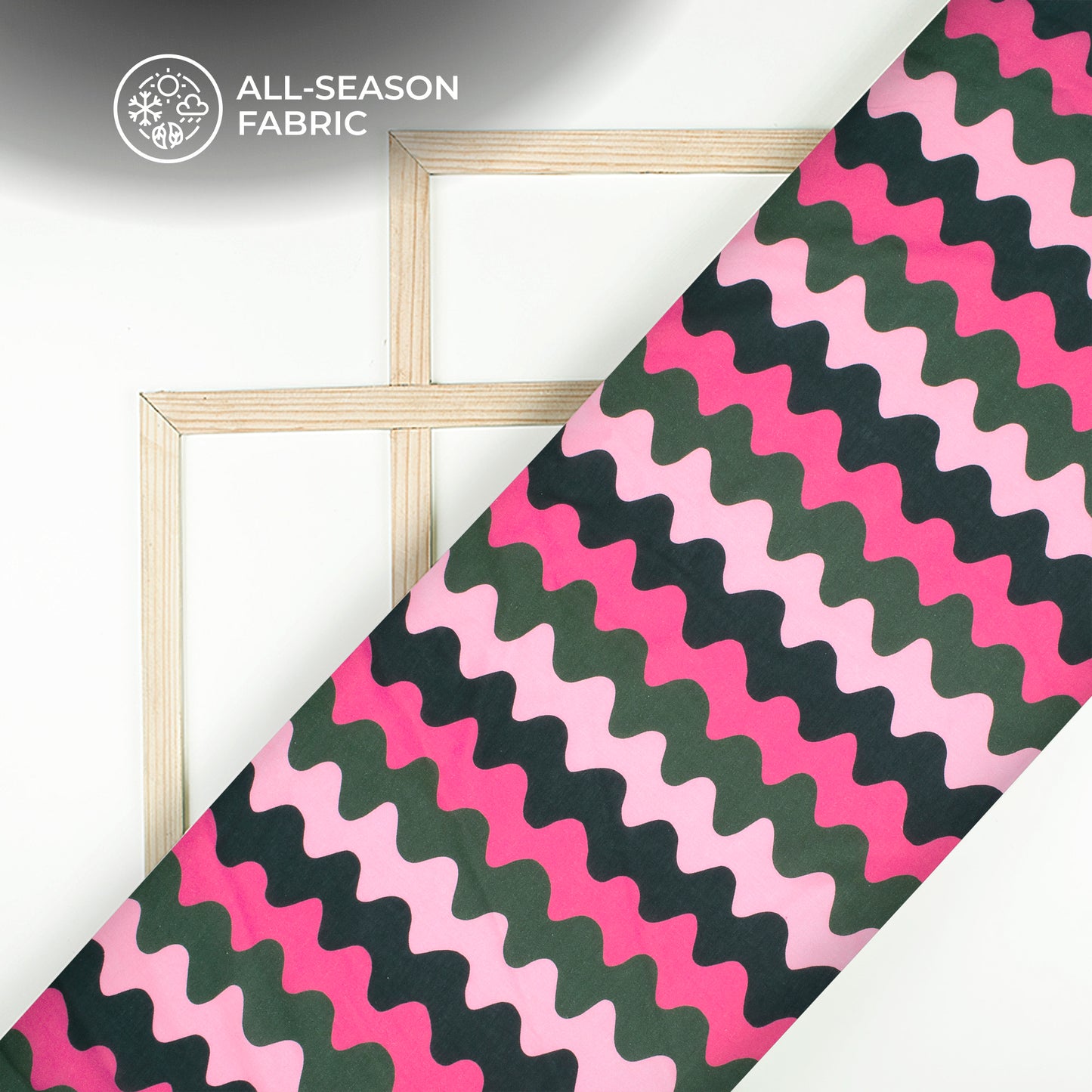 Attractive Magenta Pink And Black Gota Patti Digital Print Cotton Cambric Fabric