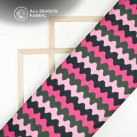 Attractive Magenta Pink And Black Gota Patti Digital Print Cotton Cambric Fabric