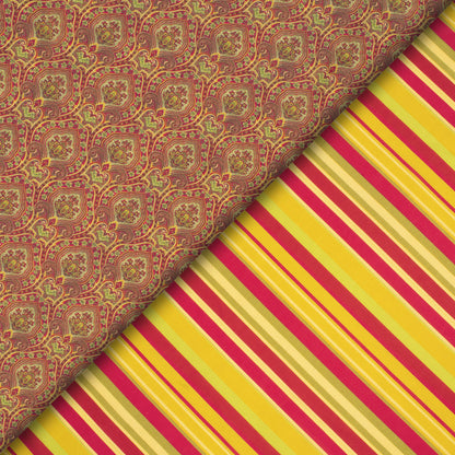 Brown Paisley Floral Digital Print Cotton Cambric Fabric