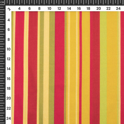 Vintage Stripes Digital Print Cotton Cambric Fabric